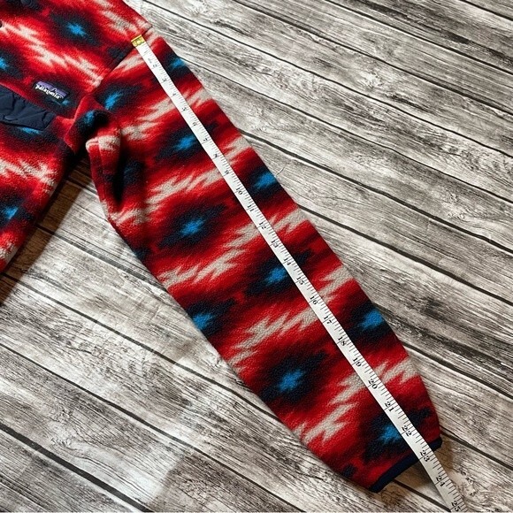 Patagonia Synchilla Quarter Snap-T Wild Desert Red Aztec Fleece XS Extra Small - Picture 11 of 11